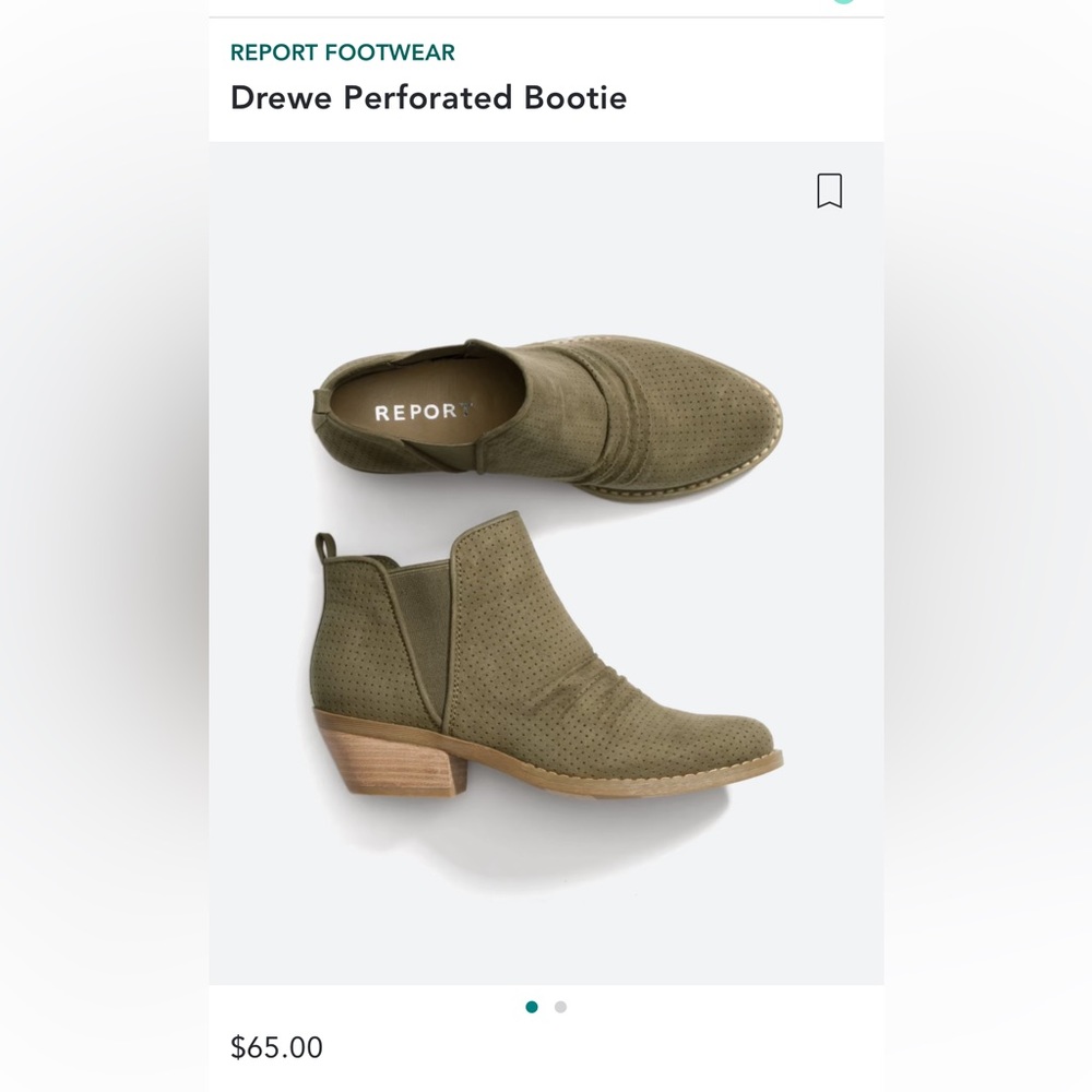 Report Olive Suede Booties in size 8M